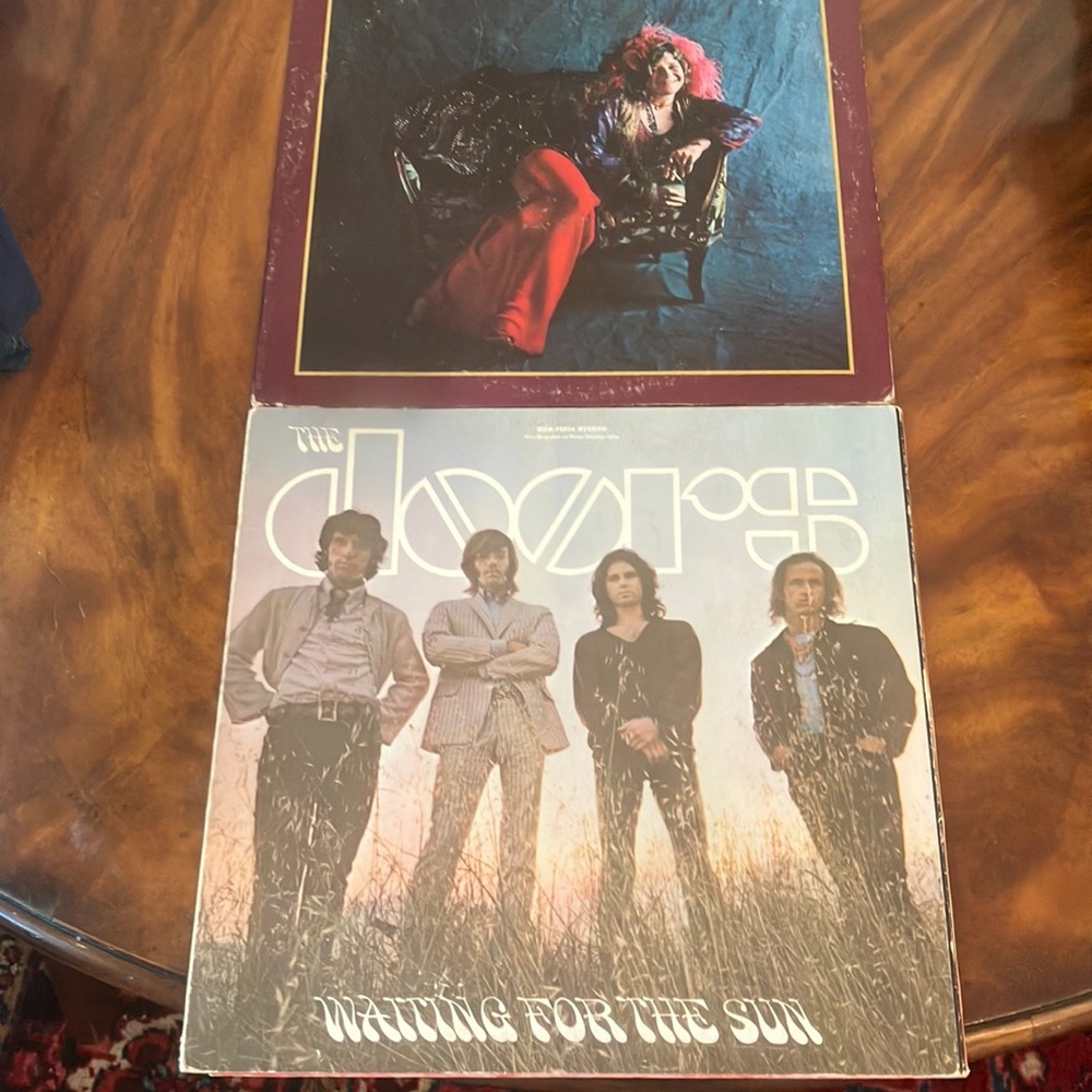 3 vintage records Bob Dylan, Janis Joplin , The Doors